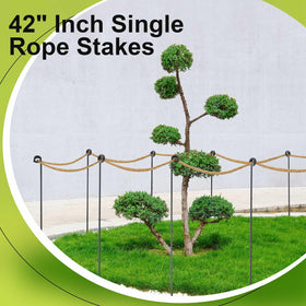 Ferraycle rope stake pushed into soil demonstrates easy positioning.