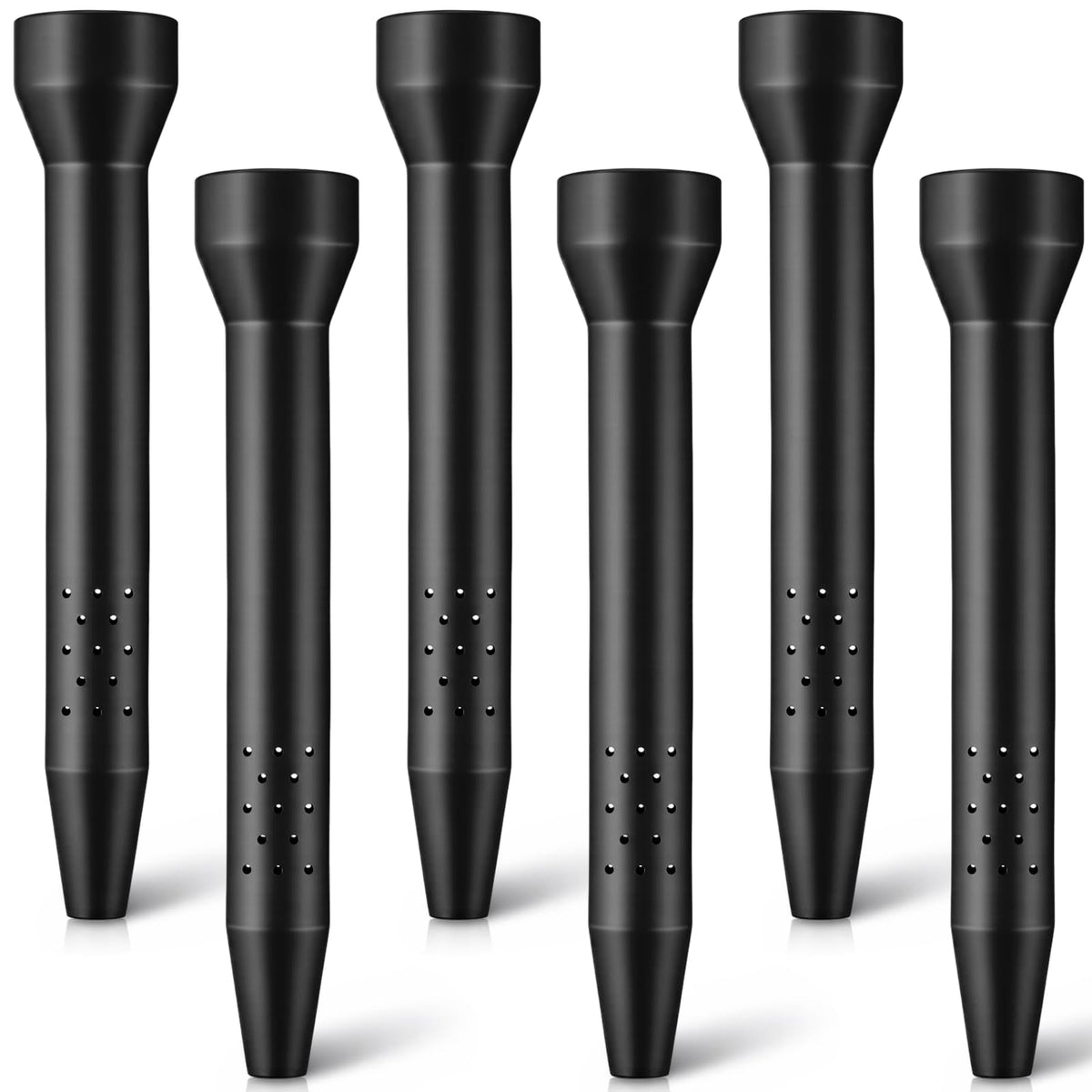 Ferrochef 6-pack root watering stake inserted beside plants for efficient hydration.