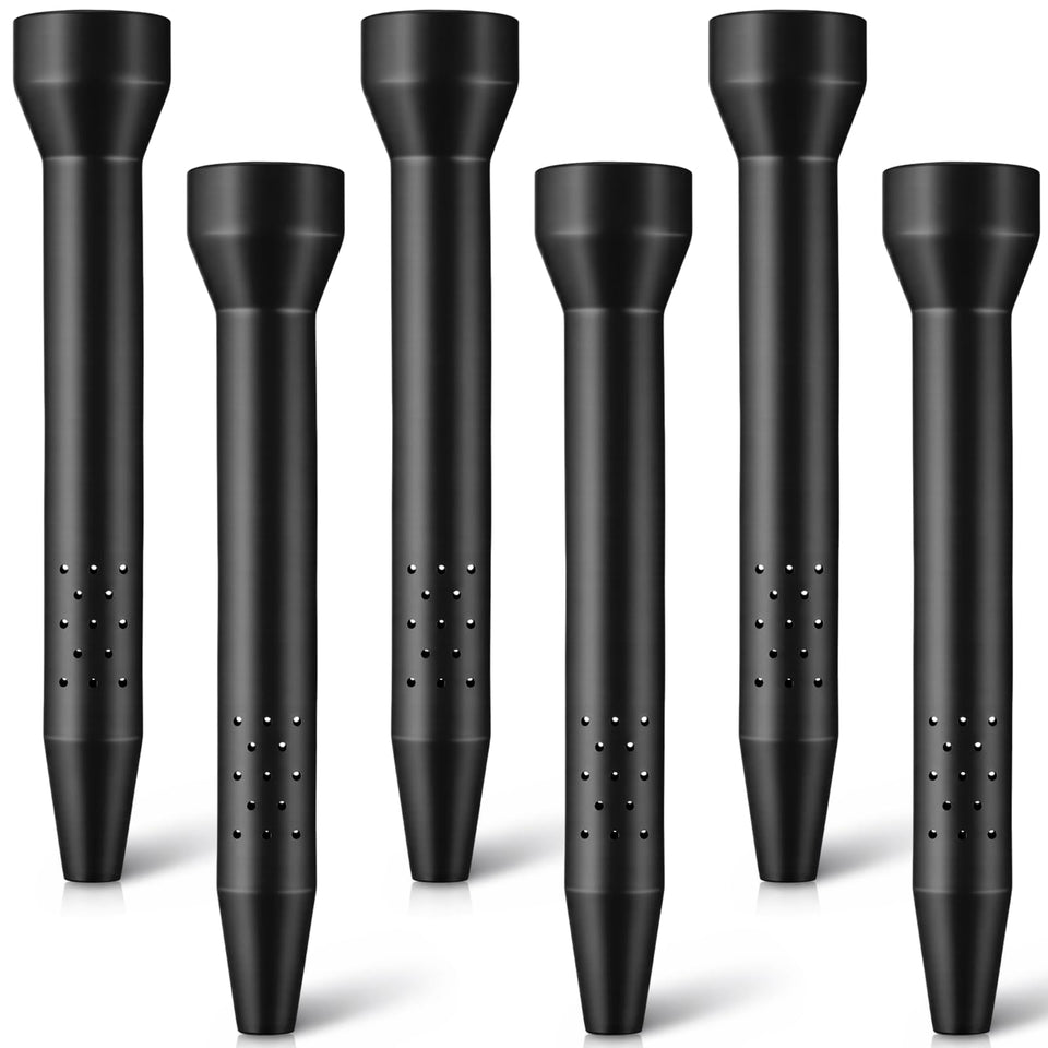 Ferrochef 6-pack root watering stake inserted beside plants for efficient hydration.