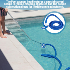 Ferrochef above-ground pool cleaning kit covers vacuuming, scrubbing, and debris removal