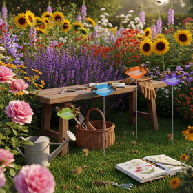 Easy to clean and reuse bee watering stations with optional stones for safety.