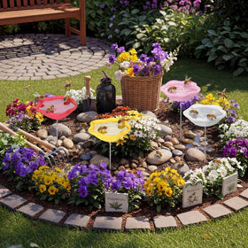 Ferrochef bee watering station red variant ideal for patios and gardens.