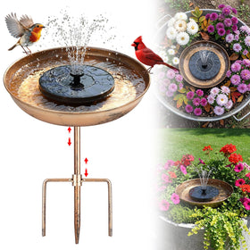 Ferrochef metal bird bath bowl in antique bronze inviting garden birds
