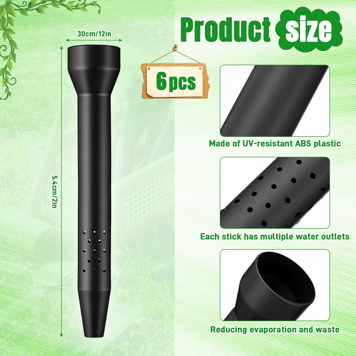Ferrochef deep root irrigation spike delivers water directly to roots for deeper moisture.
