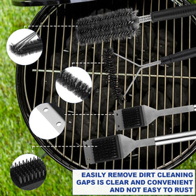 Ferrochef ergonomic grill brush handle minimizes hand fatigue