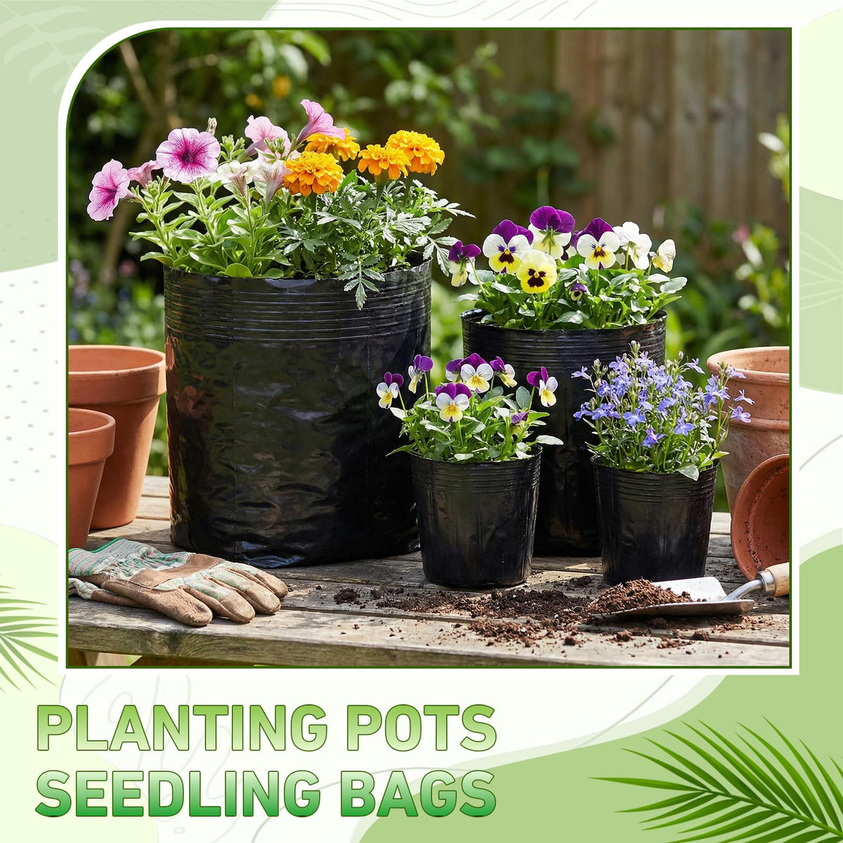 Ferrochef large 13.8-inch pots accommodate tomatoes and flowering plants.