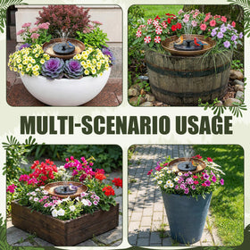 Ferrochef bird bath integrated with large planters for versatile display