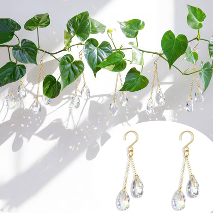 Ferrochef plant suncatcher teardrop crystal adds sparkling charm to indoor plants.