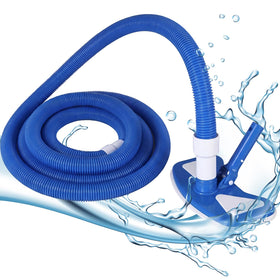 Ferrochef pool vacuum hose 18 ft extends reach for efficient above-ground pool cleaning