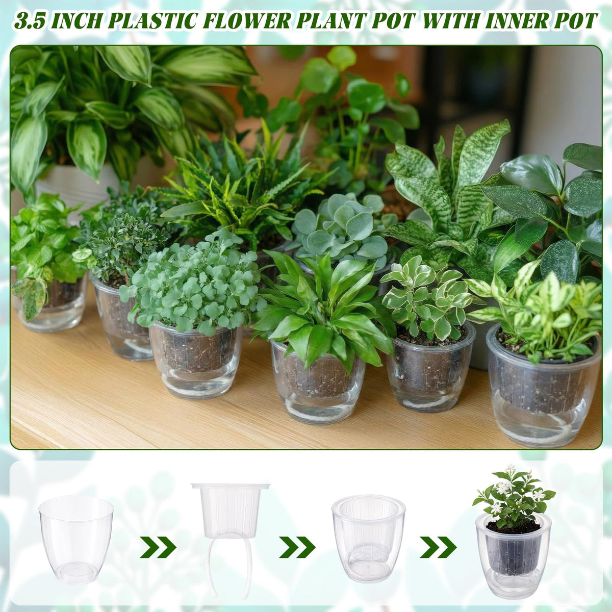 Ferrochef self-watering technology with reservoir helps prevent overwatering.