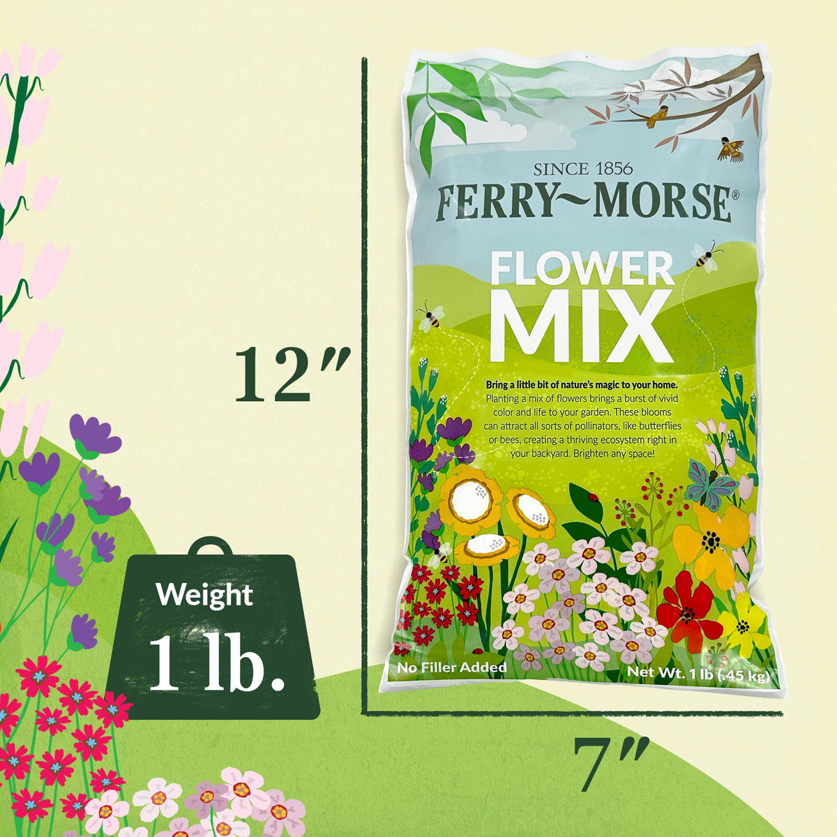 Midwest Mix seeds arranged in a bed showing bloom-ready patch.