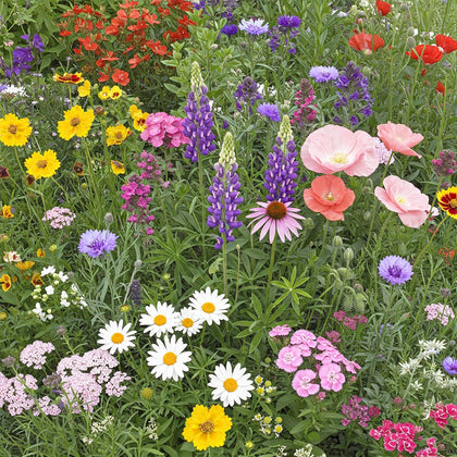 Ferry Morse Northeast Mix seeds arranged for a vibrant spring meadow.
