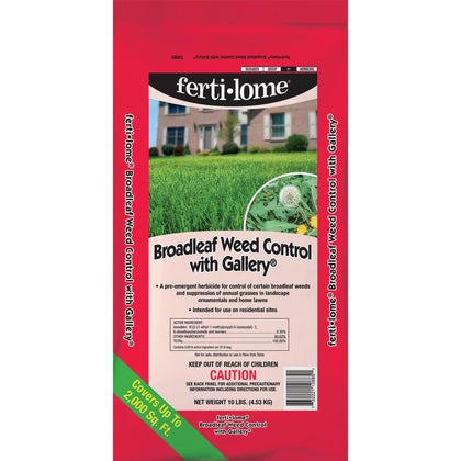 Ferti-Lome broadleaf weed control front view 10lbs for pre-emergent lawn weed prevention.