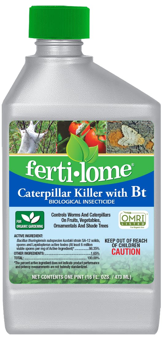 Ferti-Lome Caterpillar Killer BT 16oz bottle for organic pest control on vegetables