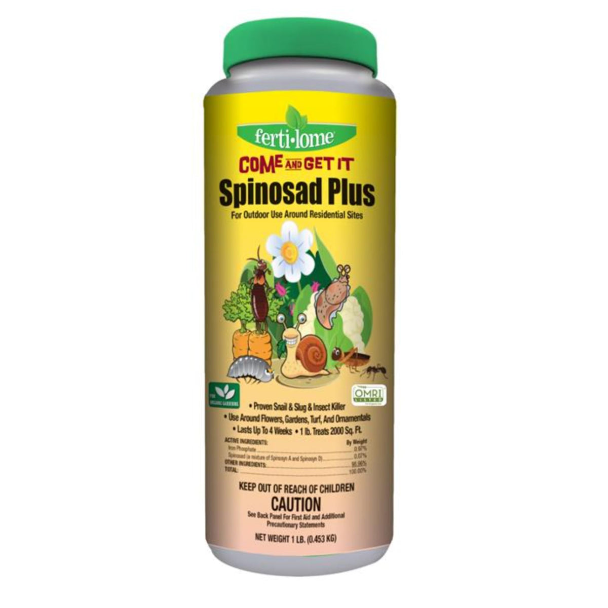 Ferti-lome Come and Get It Spinosad Plus bait granules protect outdoor plants
