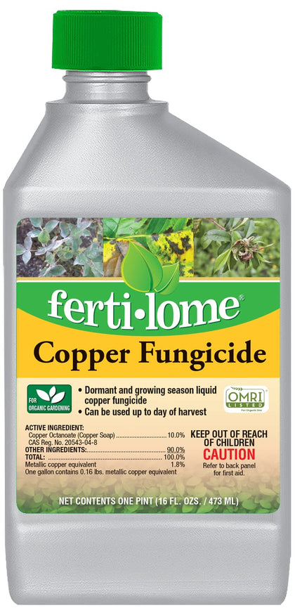 Ferti-lome copper fungicide concentrate bottle for preventing powdery mildew on roses and tomatoes