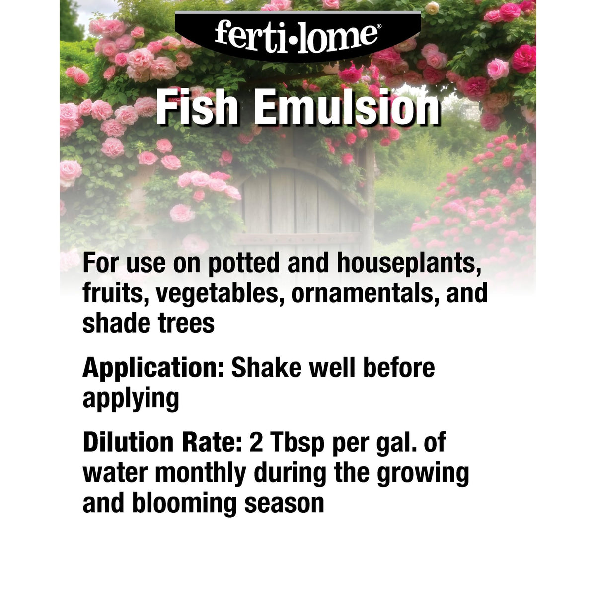 Ferti-lome fish emulsion being diluted for garden and houseplants