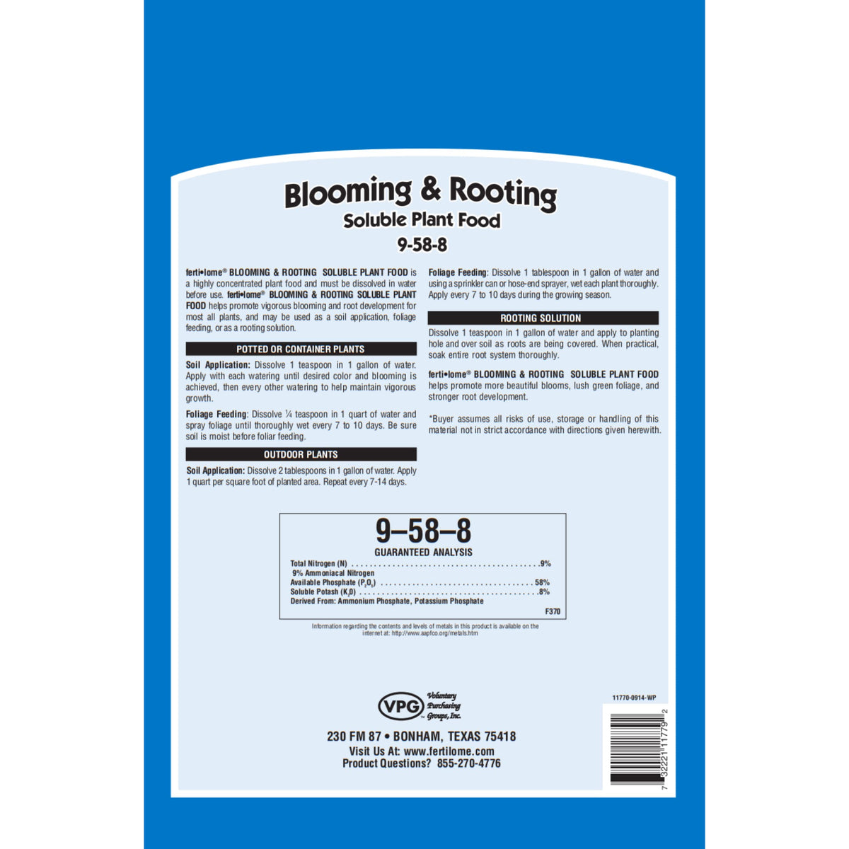 Ferti-Lome foliar feeding and rooting solution application boosts plant vitality