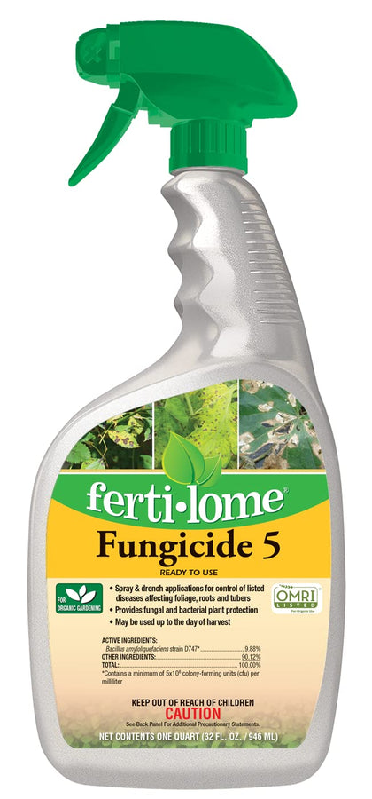 Ferti-lome Fungicide 5 RTU bottle ready for garden disease control.