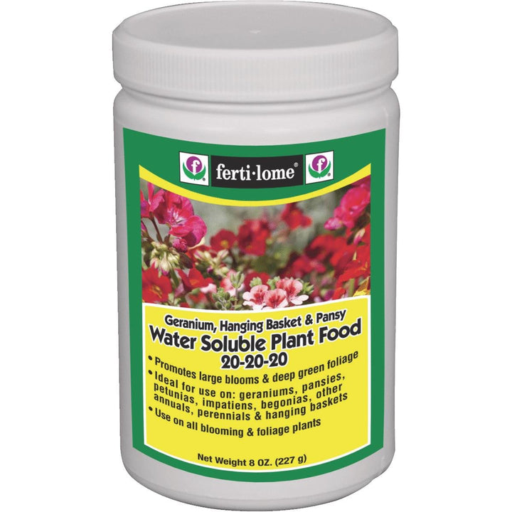 Ferti-lome geranium hanging plant water-soluble fertilizer boosts blooms and foliage