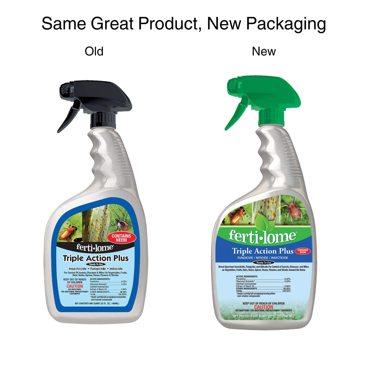 ferti-lome triple action plus RTU bottle label highlights simple instructions