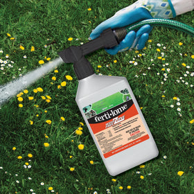 Ferti-Lome Weed Free Zone RTS spray with hose-end attachment enables quick applications.