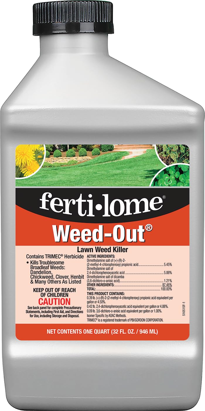 Ferti-lome Weed-Out bottle front, ready-to-use lawn weed control for broadleaf weeds.