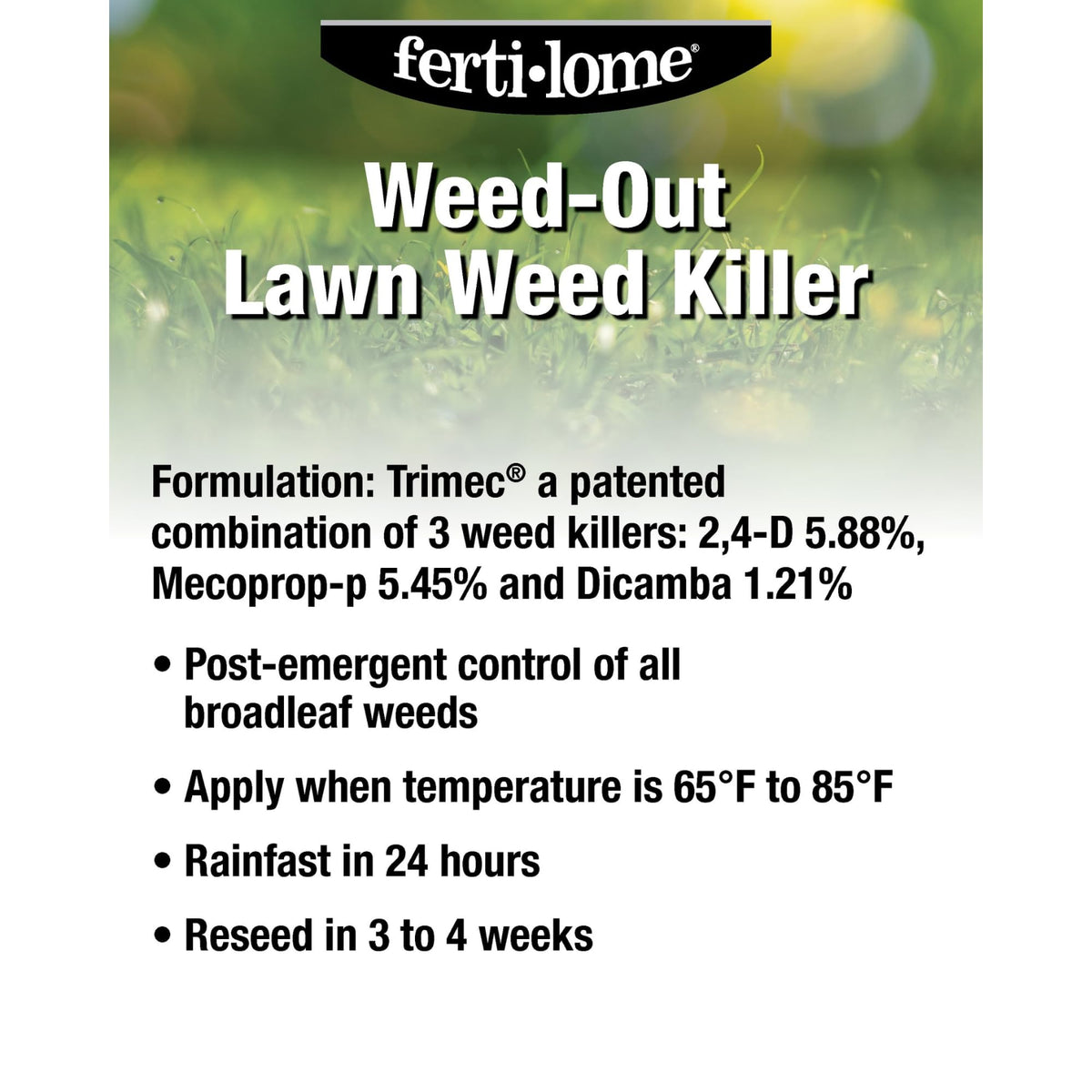 Ferti-lome Weed-Out lawn application in spray bottle during treatment for active weeds.