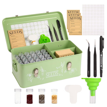Fertilfy 60-slot seed organizer top view with locking lid for safe transport
