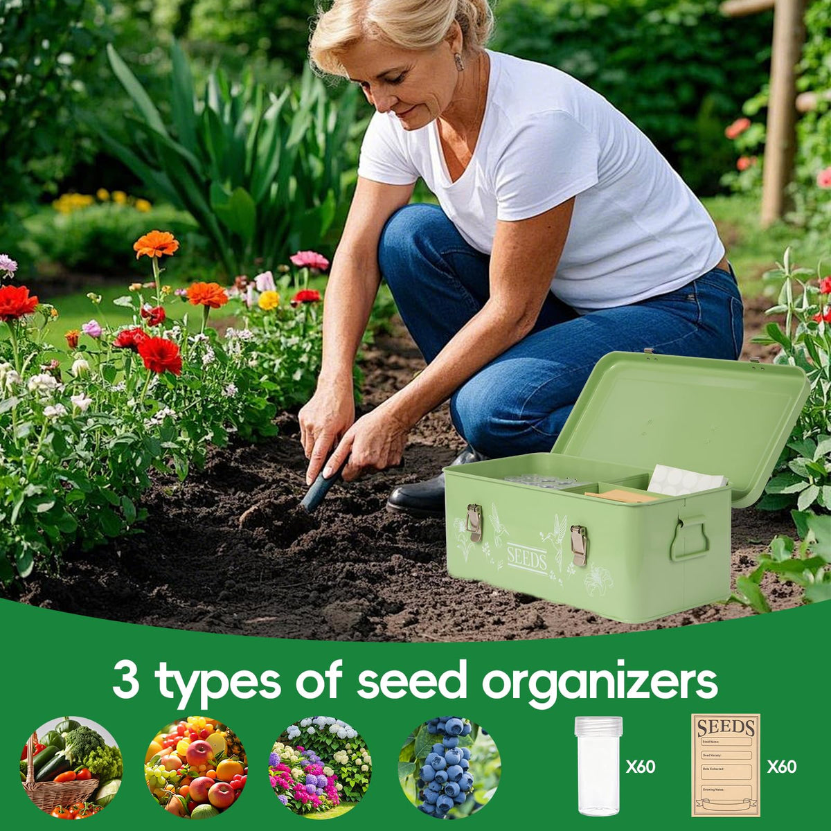Fertilfy heavy-duty metal build resists rust and keeps seeds organized