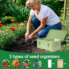 Fertilfy heavy-duty metal build resists rust and keeps seeds organized
