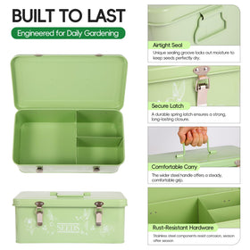 Fertilfy sealed lid and locking mechanism protects seeds during transport