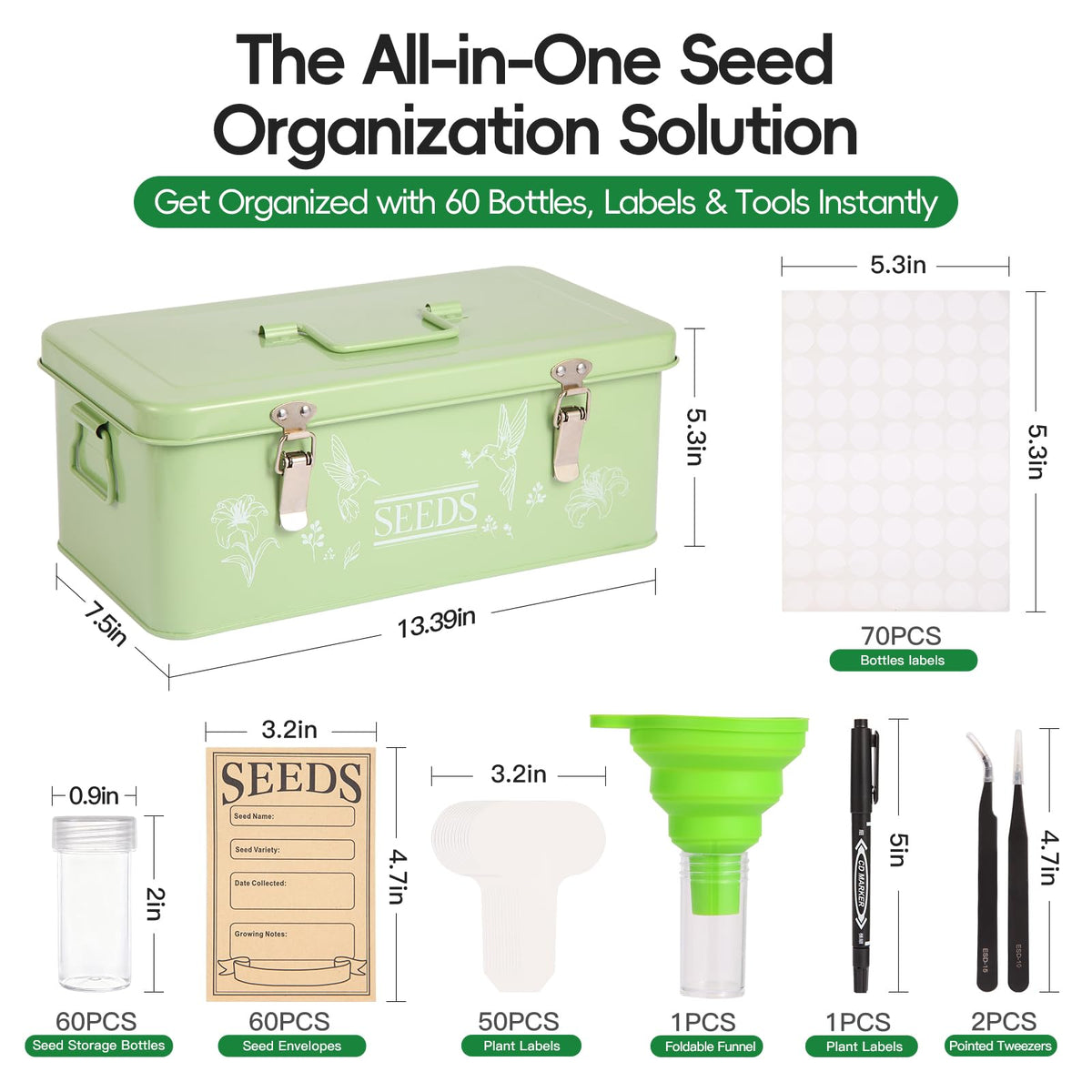 Fertilfy three-compartment design ideal for big seeds, bottles, and small accessories