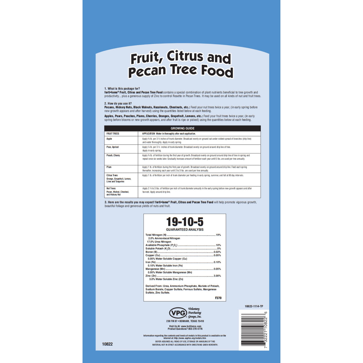 Ferti-Lome bag-pour image showing easy application for fruit trees