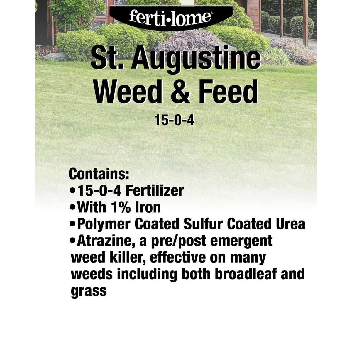 Ferti-lome weed feed in action with spreader delivering even coverage on a lawn.