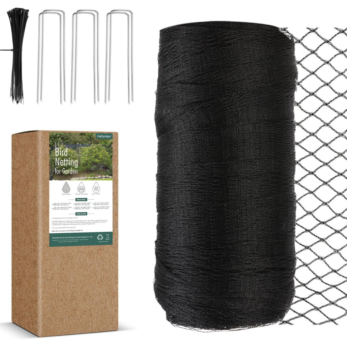 Fetanten bird netting kit protecting vegetables while easy to install