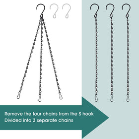 Fetanten chain supports up to 12 pounds for heavier planters.