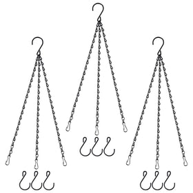 Fetanten 20-inch hanging basket chain in black with hooks for indoor/outdoor use.