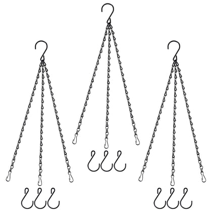 Fetanten 20-inch hanging basket chain in black with hooks for indoor/outdoor use.