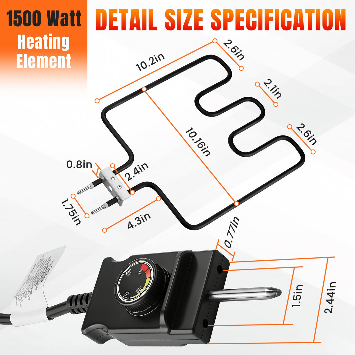 Fetechmate adjustable thermostat cord controller for consistent smoking temperatures.