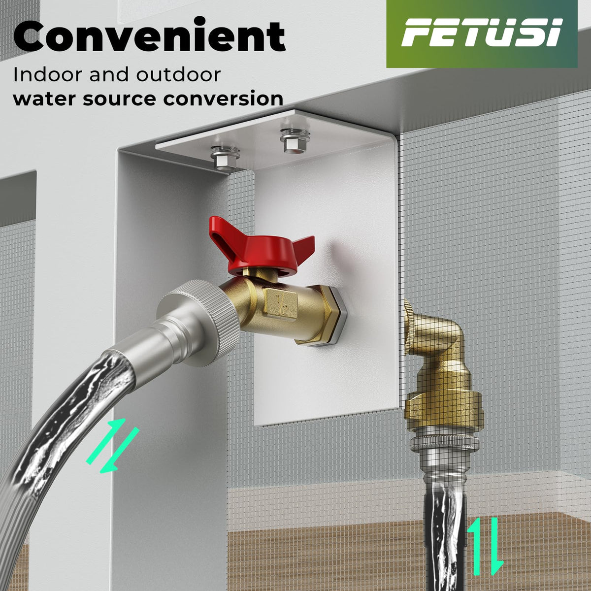 FETUSI quick-connect design fits standard pipes for fast setup.