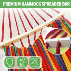 Fevbcnrj wooden hammock spreader bar highlights durable construction for outdoor use.