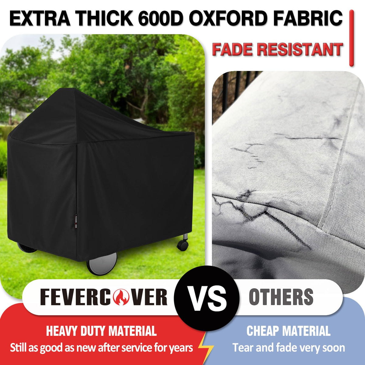 FEVERCOVER double stitched seams close-up for durability and leakage resistance
