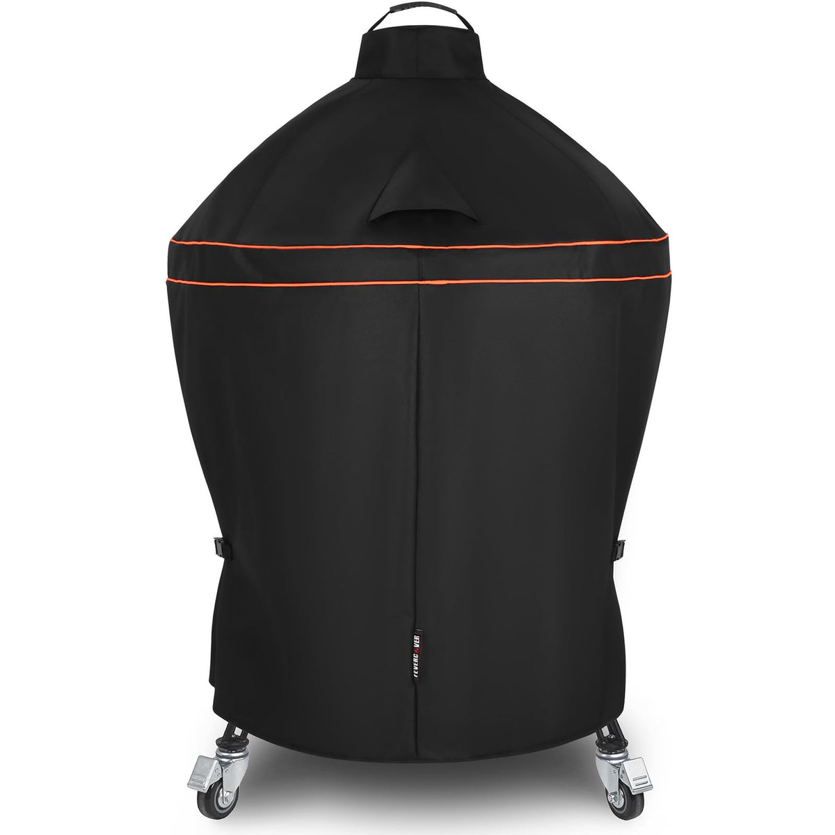 FEVERCOVER grill cover for Kamado Joe Big Joe with buckle strap keeps the grill secure in windy weather
