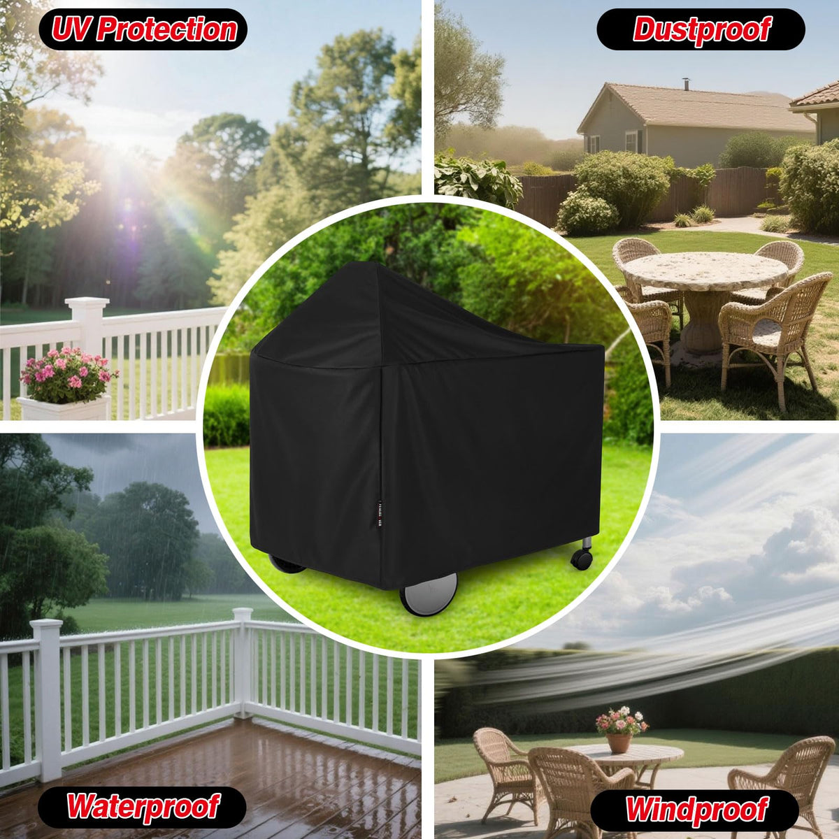 FEVERCOVER waterproof coating protecting against rain and snow on the grill
