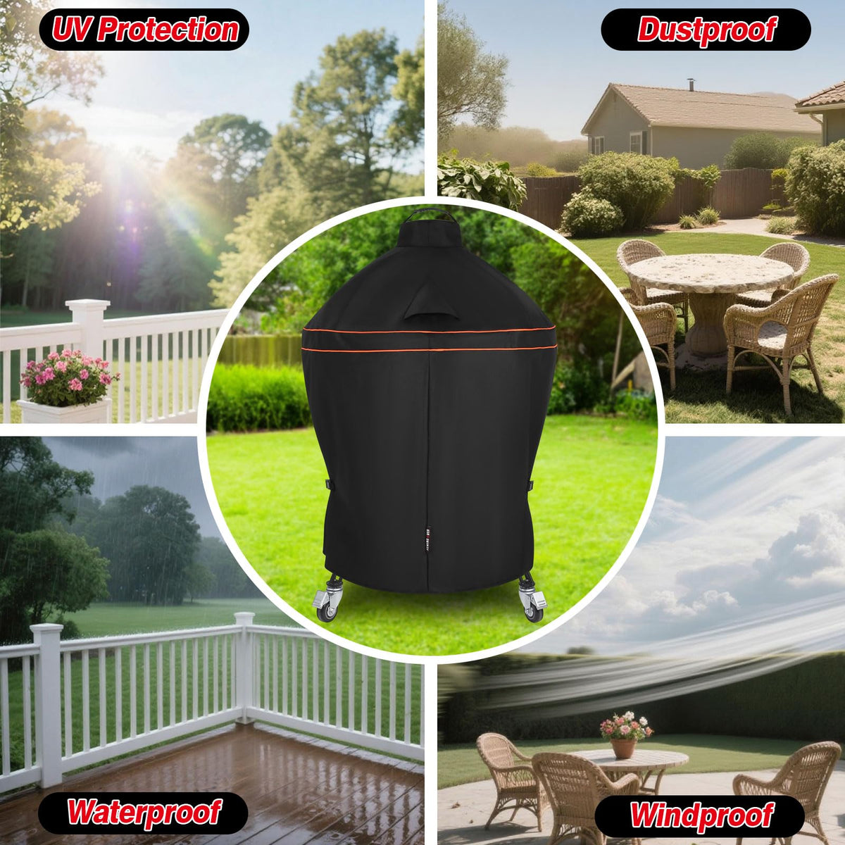 FEVERCOVER weather-resistant shell shields against rain, snow, wind, and hail