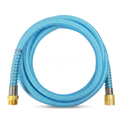 Fevone 12 ft garden hose uncoiled for seamless lawn watering.