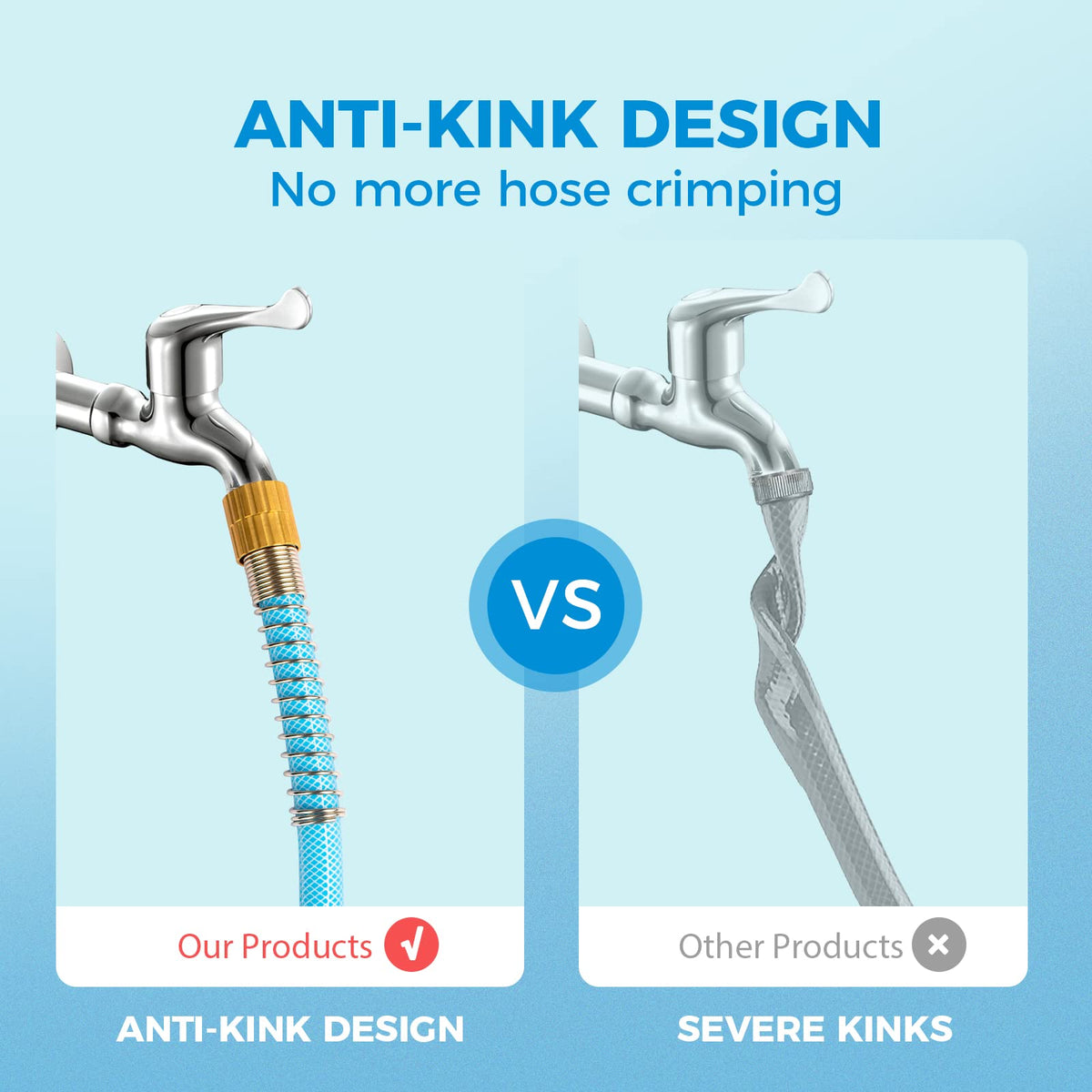 Fevone hose with flexible outer layer stores neatly after use.