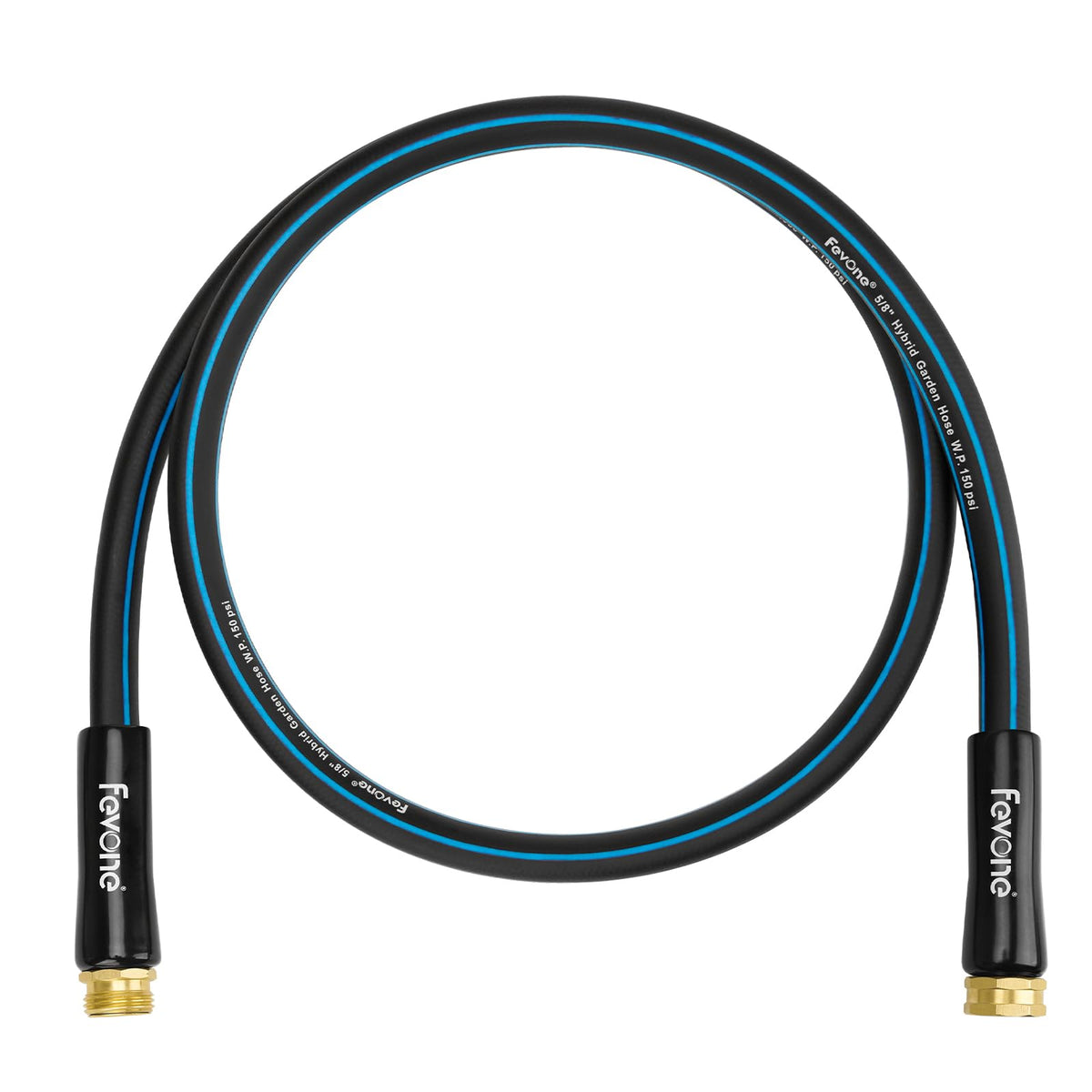 Fevone short water hose 6ft kink-resistant for smooth watering and cleaning tasks.