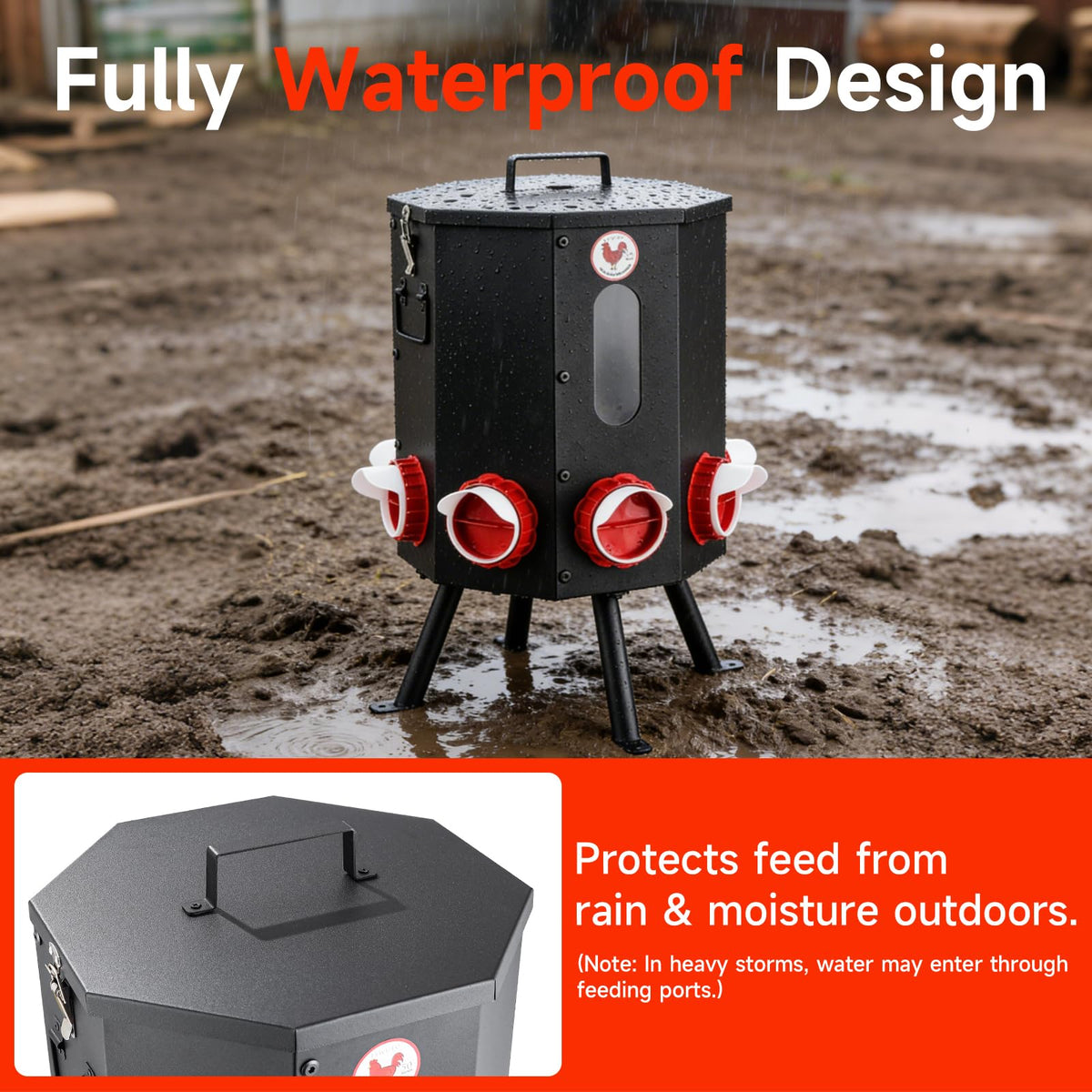 Fewuto durable galvanized construction built to endure daily coop life.